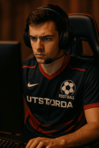 Un joueur de e-sport qui est concentré. Ce qui montre que le e-sport peut vraiment être l'avenir du sport business. 