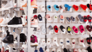 Rayon de sneaker qui signifie que la sneaker à dominer l'industrie du sport. 